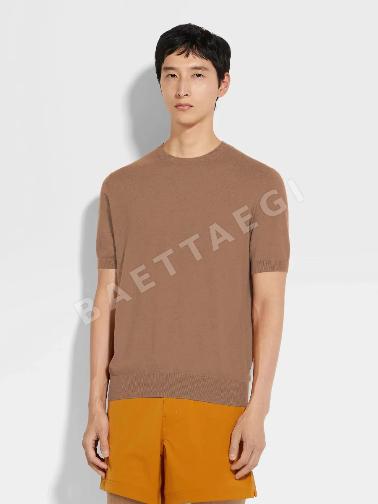 로로피아나 아세테이트 텐셀 혼방 남성 반팔 티셔츠 상세 이미지 2