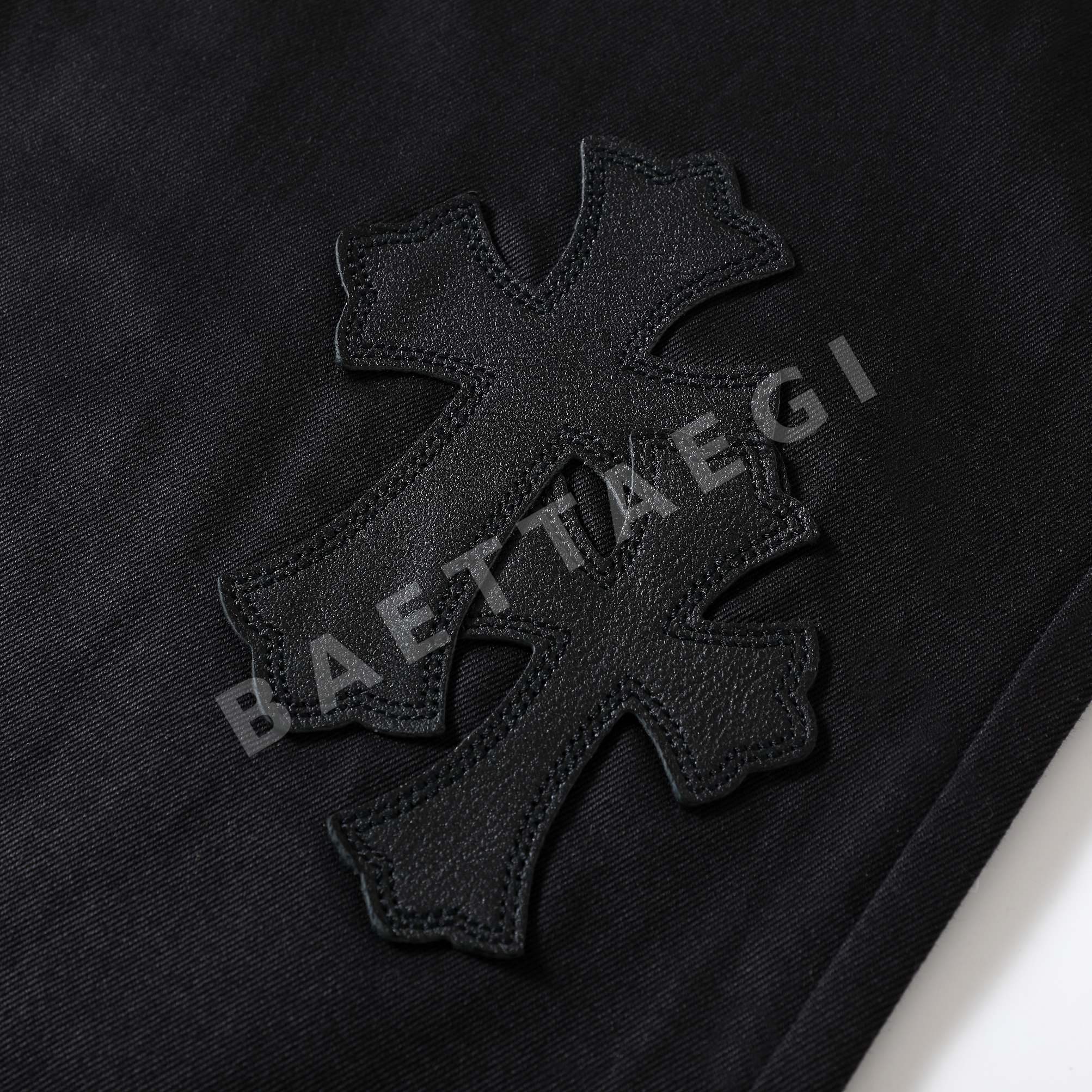 크롬하츠 블랙 레더 카모플라주 카고 바지 상세 이미지 6