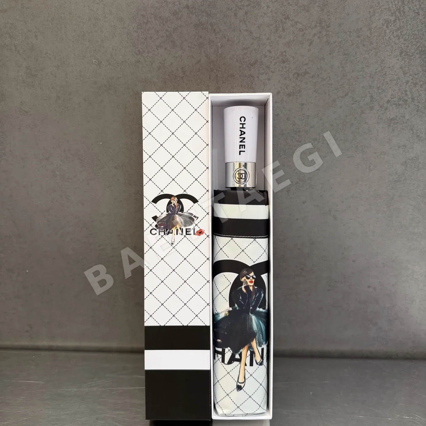샤넬 자동 접이식 자외선 차단 우산 85287
