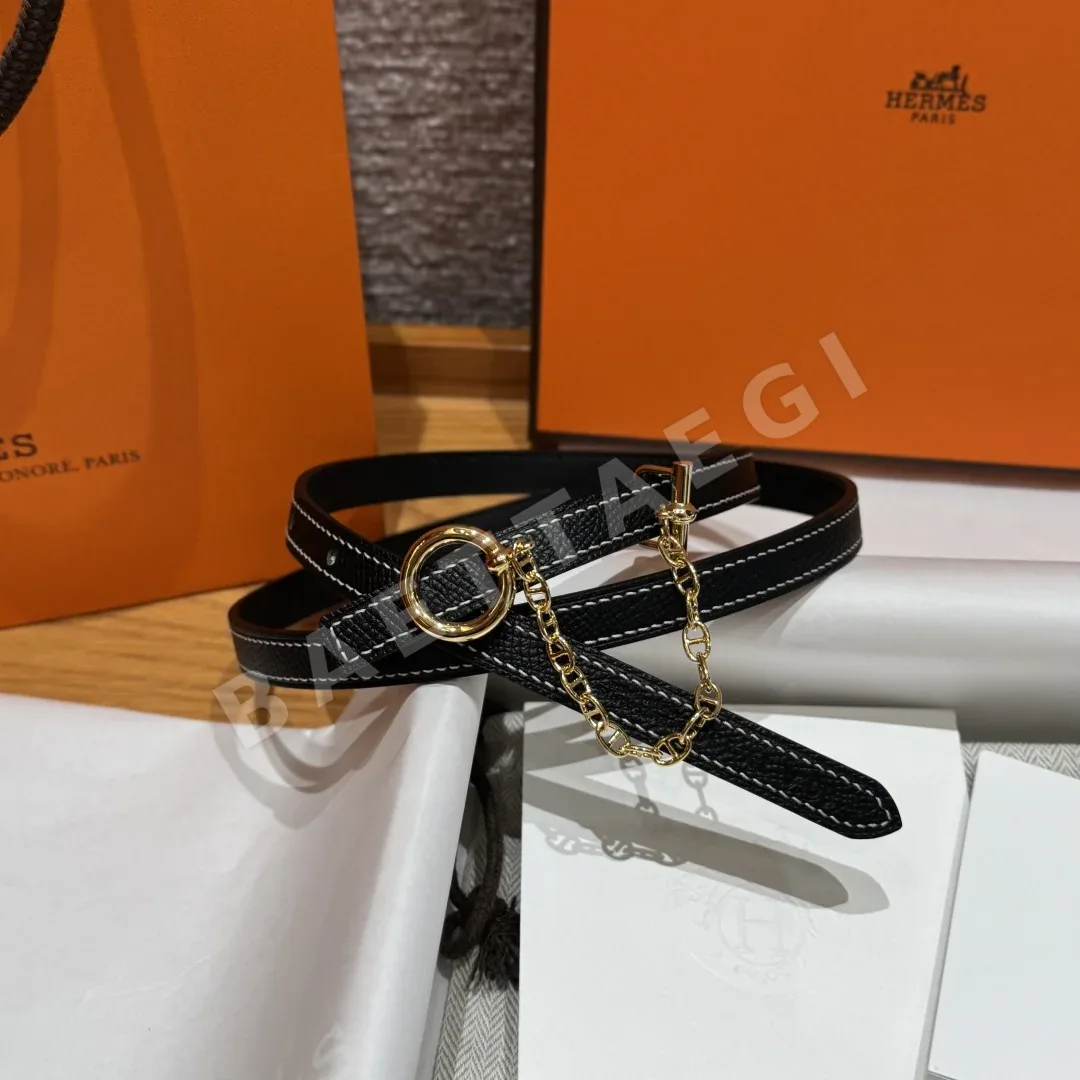에르메스 파라듐 도금 체인 장식 메탈 버클 벨트 상세 이미지 7