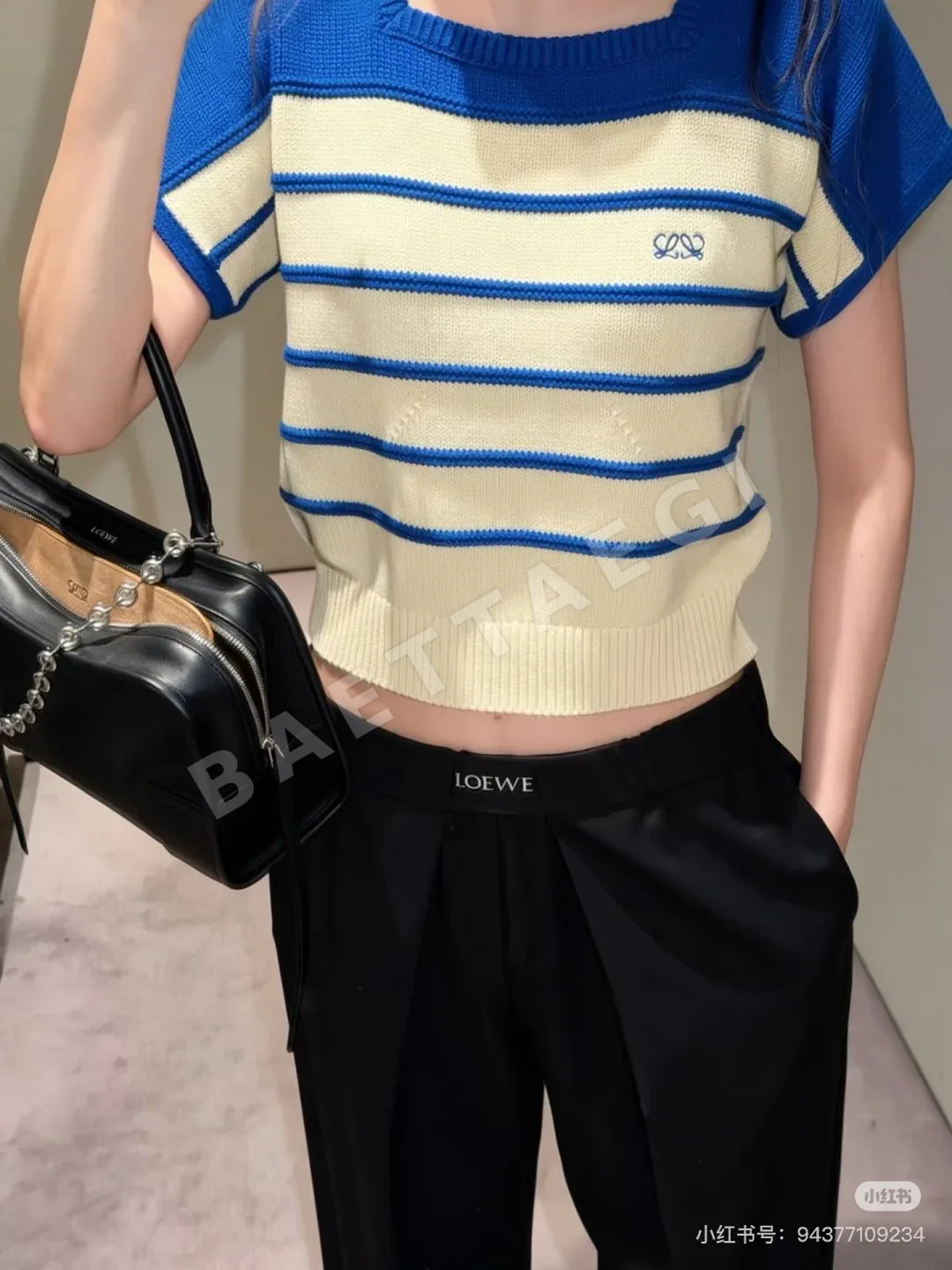 루이비통 컬러블록 플리츠 와이드 여성 바지 상세 이미지 5
