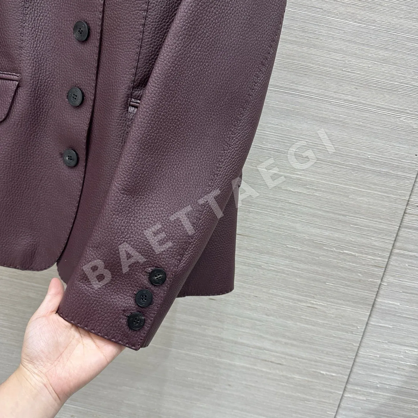에르메스 리치 패턴 램스킨 여성 자켓 상세 이미지 7