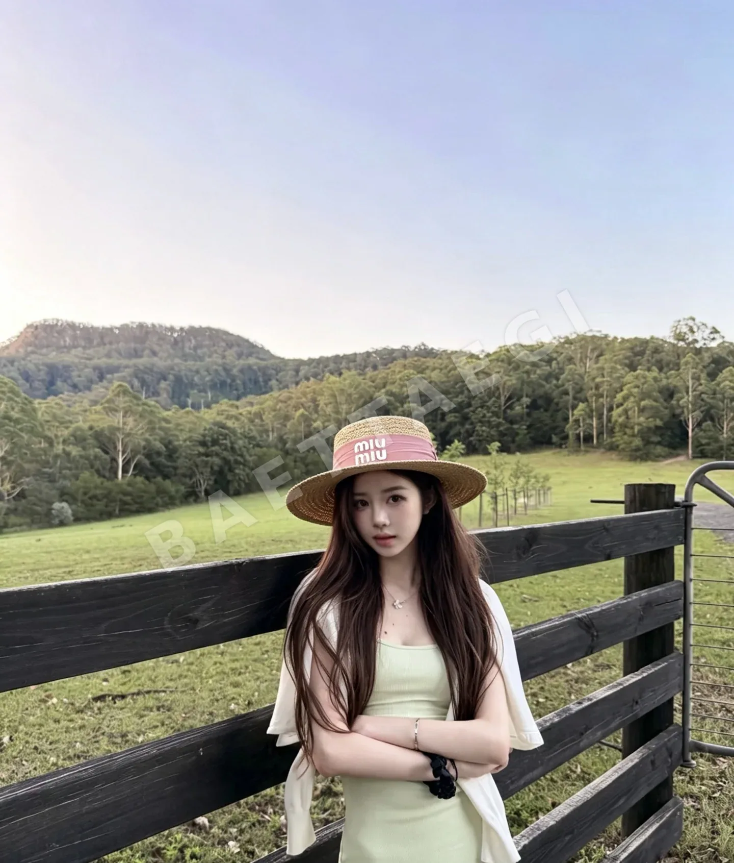 미우미우 라피아 플랫탑 모자 상세 이미지 7