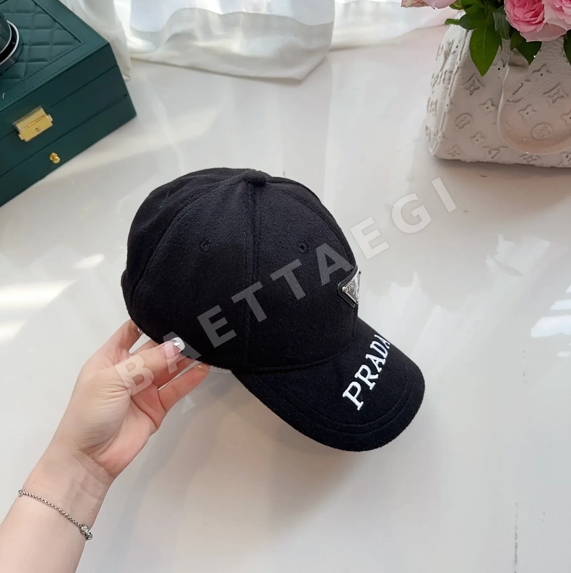 프라다 울 베이스볼 캡 상세 이미지 2