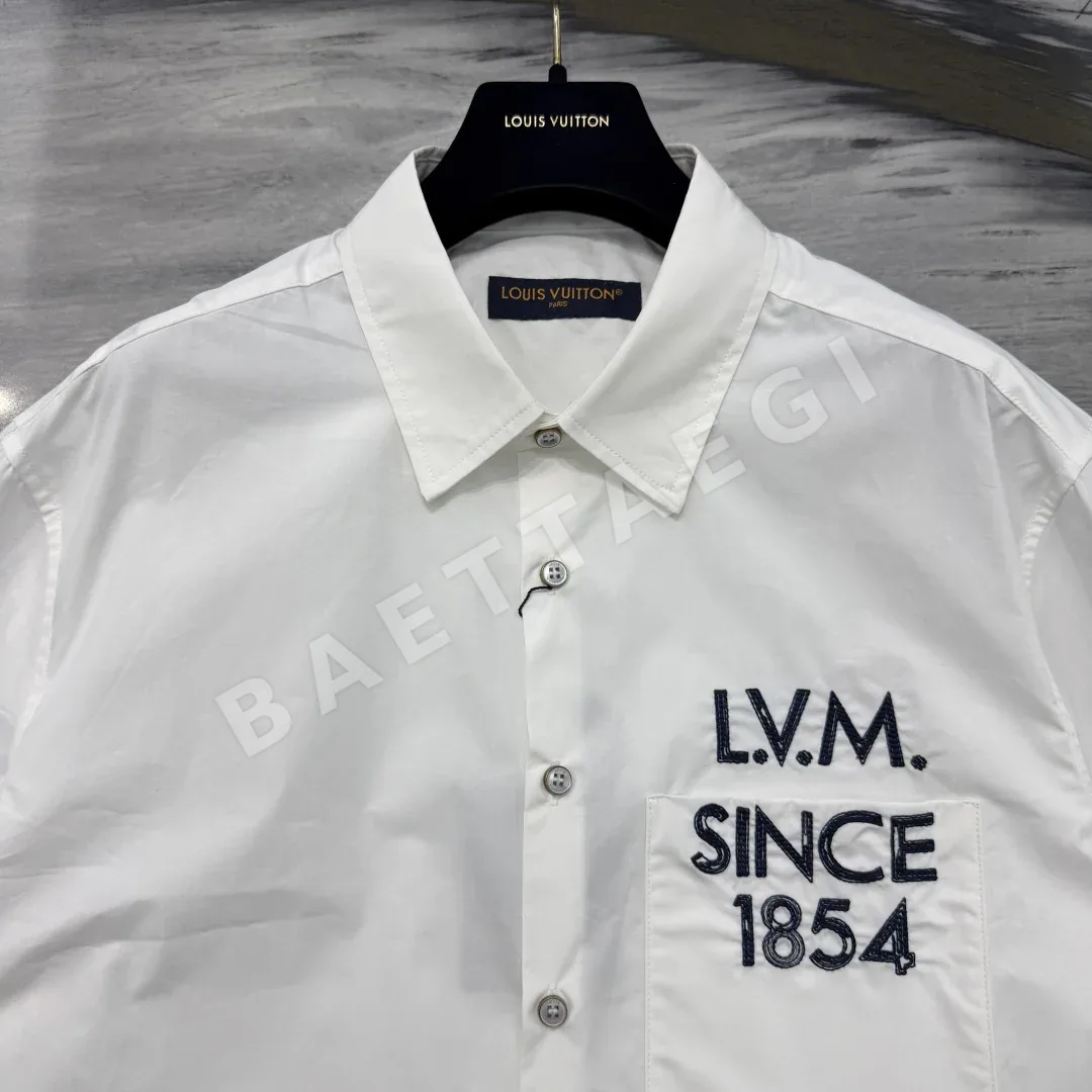 루이비통 LV 로고 코튼 긴팔 셔츠 상세 이미지 5