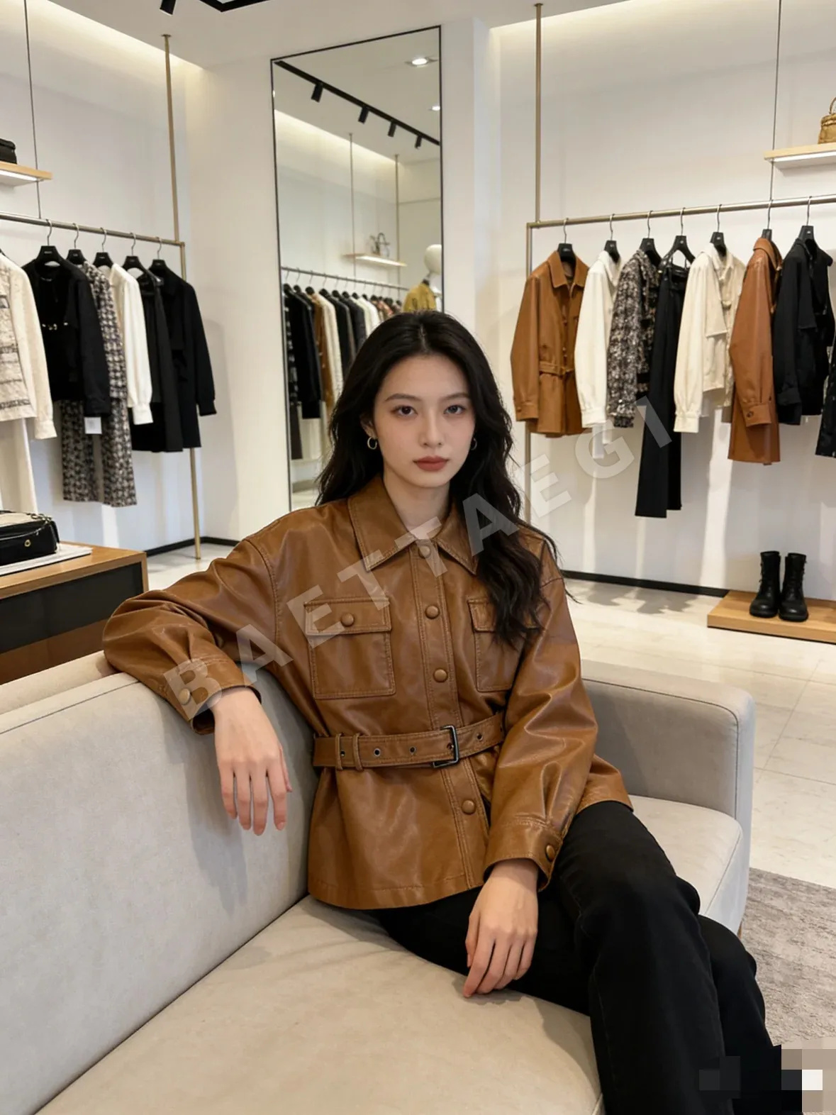 생로랑 여성 가죽 자켓 상세 이미지 5