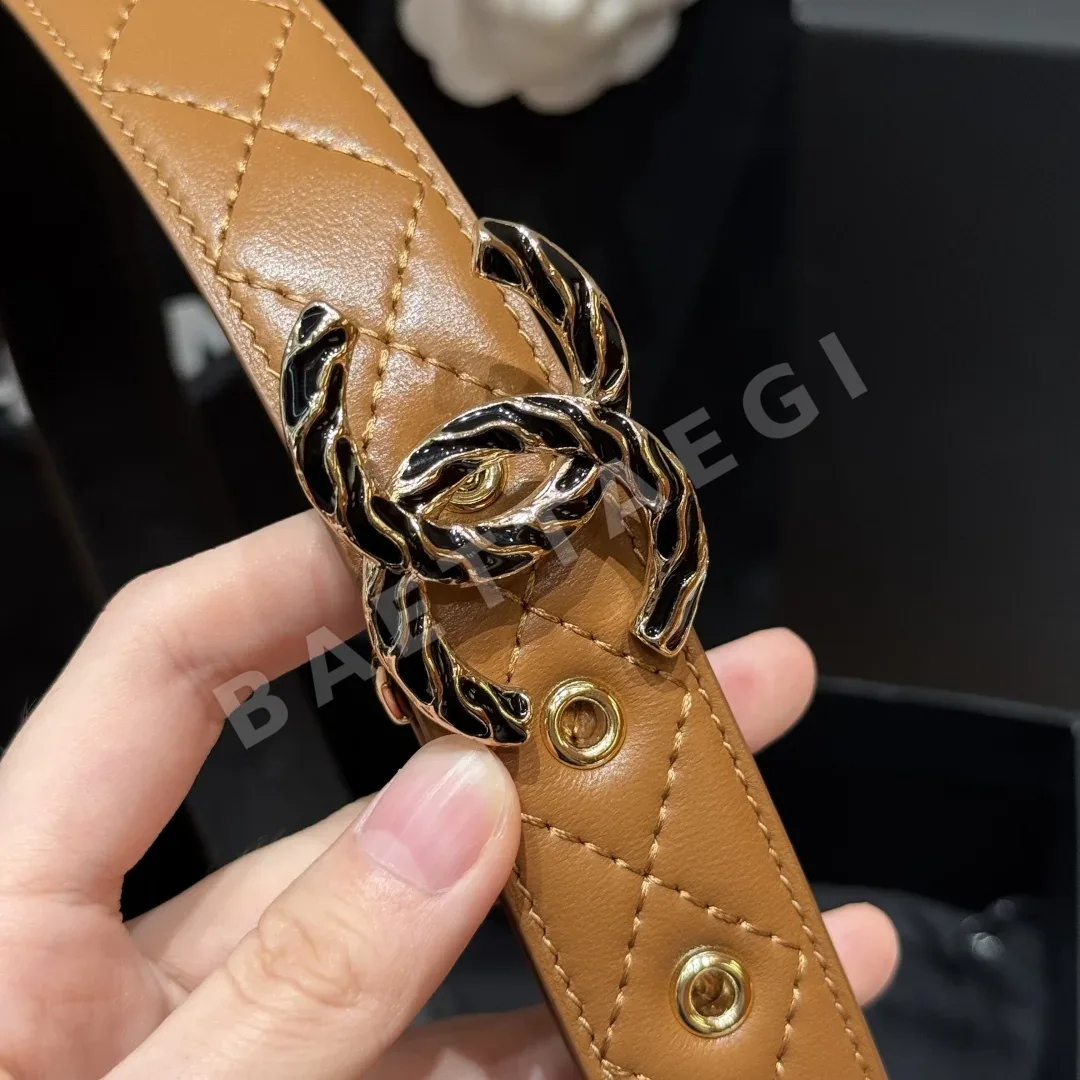 샤넬 램스킨 더블 C 메탈 로고 벨트 상세 이미지 4