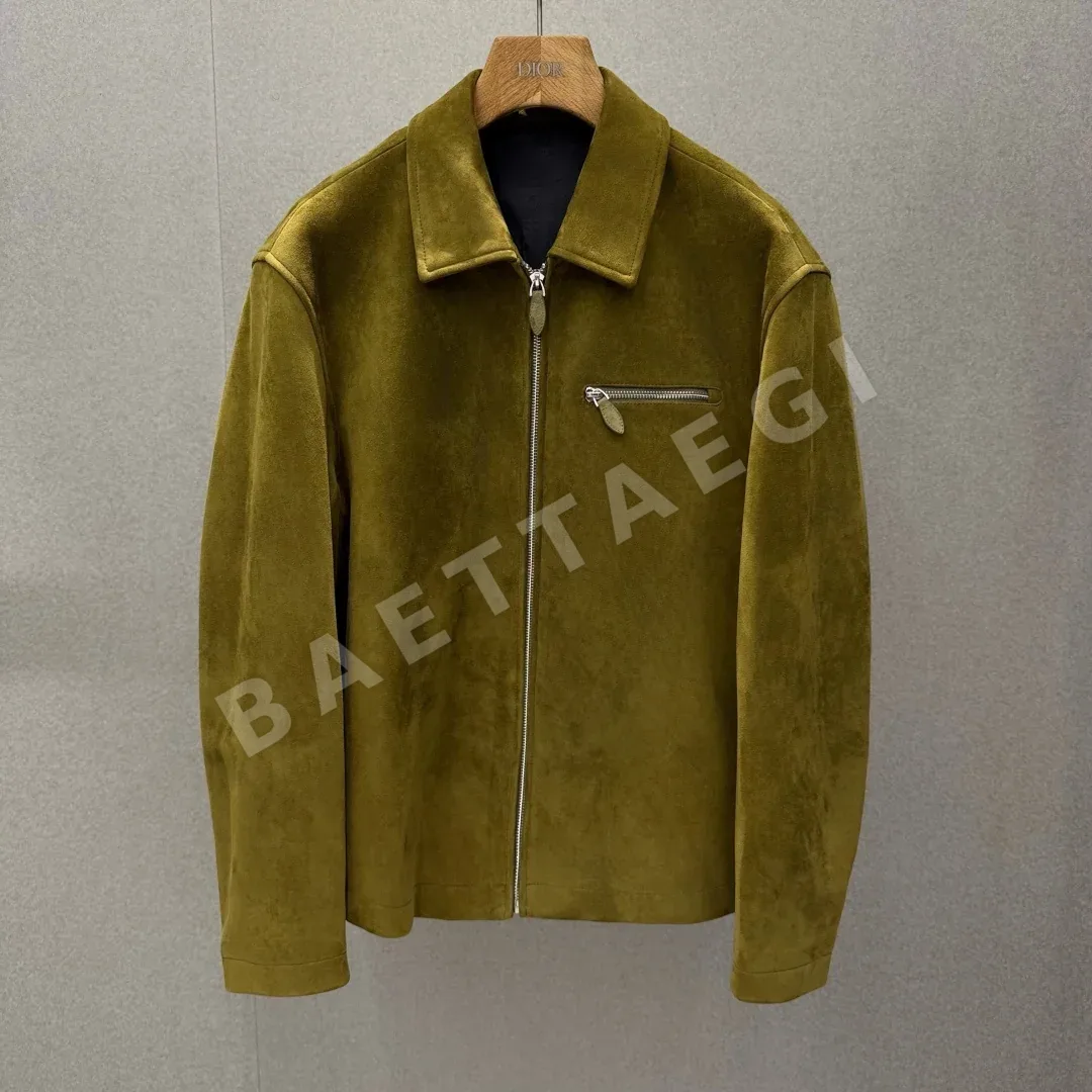 벨루티 올리브그린 스웨이드 카라 자켓 113823