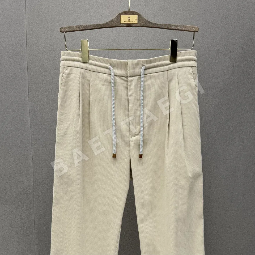 브루넬로쿠치넬리 린넨 더블 플리츠 남성 바지 상세 이미지 3