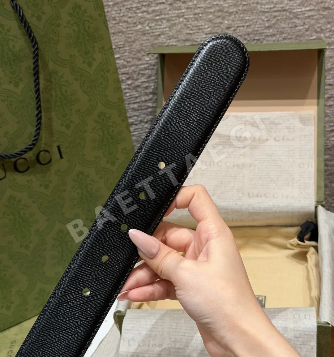 구찌 빈티지 가죽 로고 핀 버클 벨트 상세 이미지 6