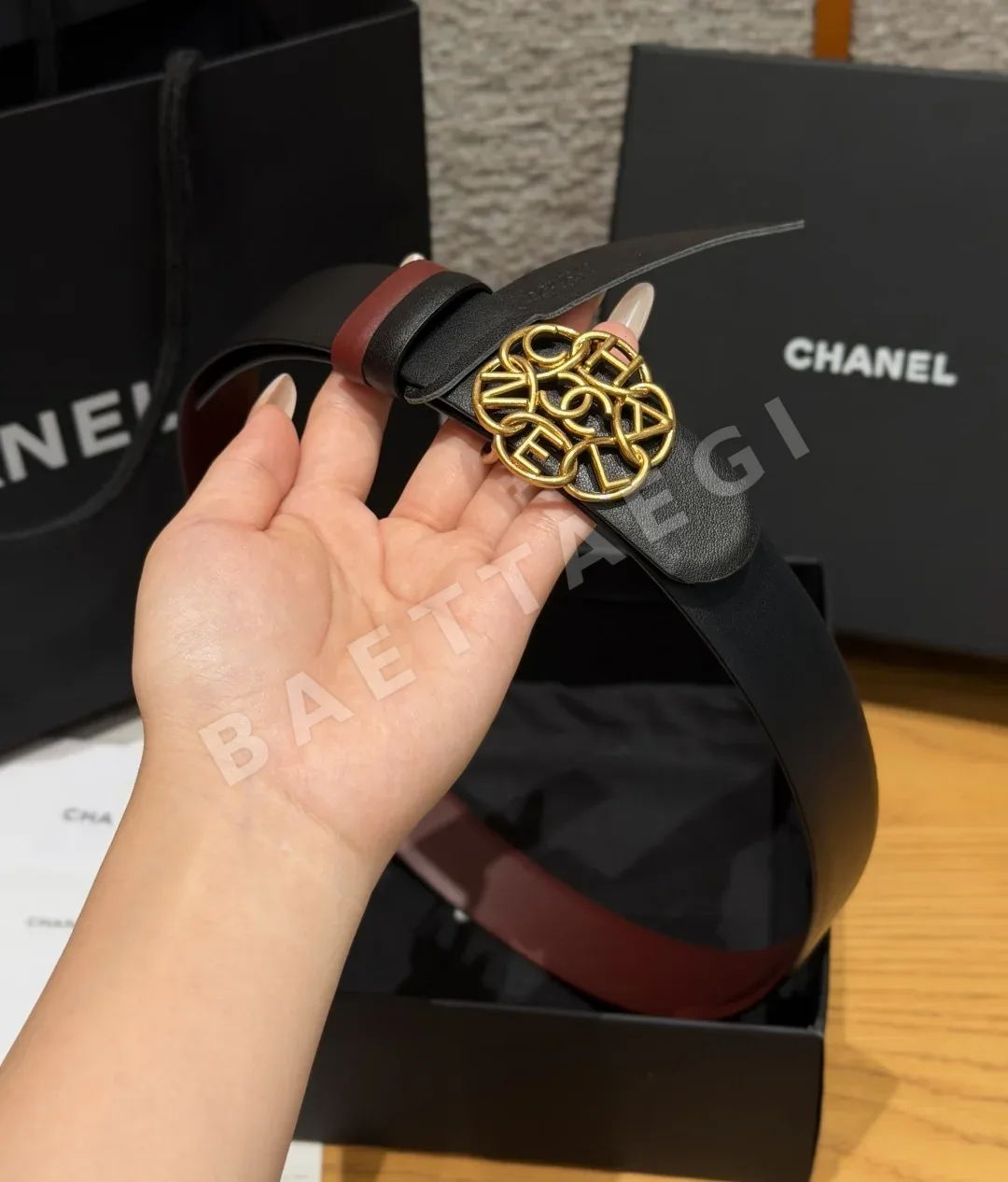 샤넬 리버시블 카프스킨 버클 벨트 30mm 상세 이미지 4