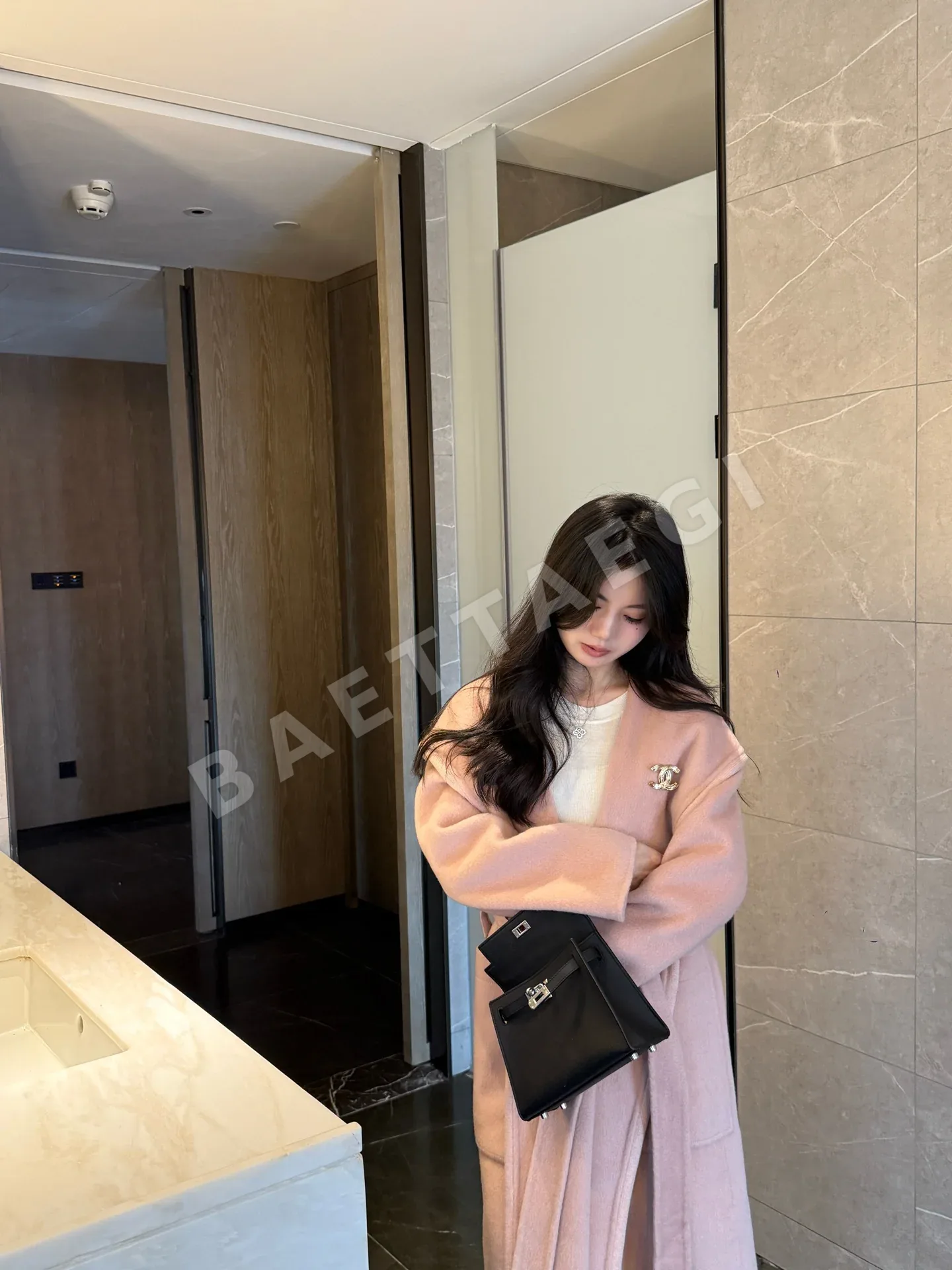 샤넬 보르도 레드 카시미어 울 자켓 상세 이미지 8