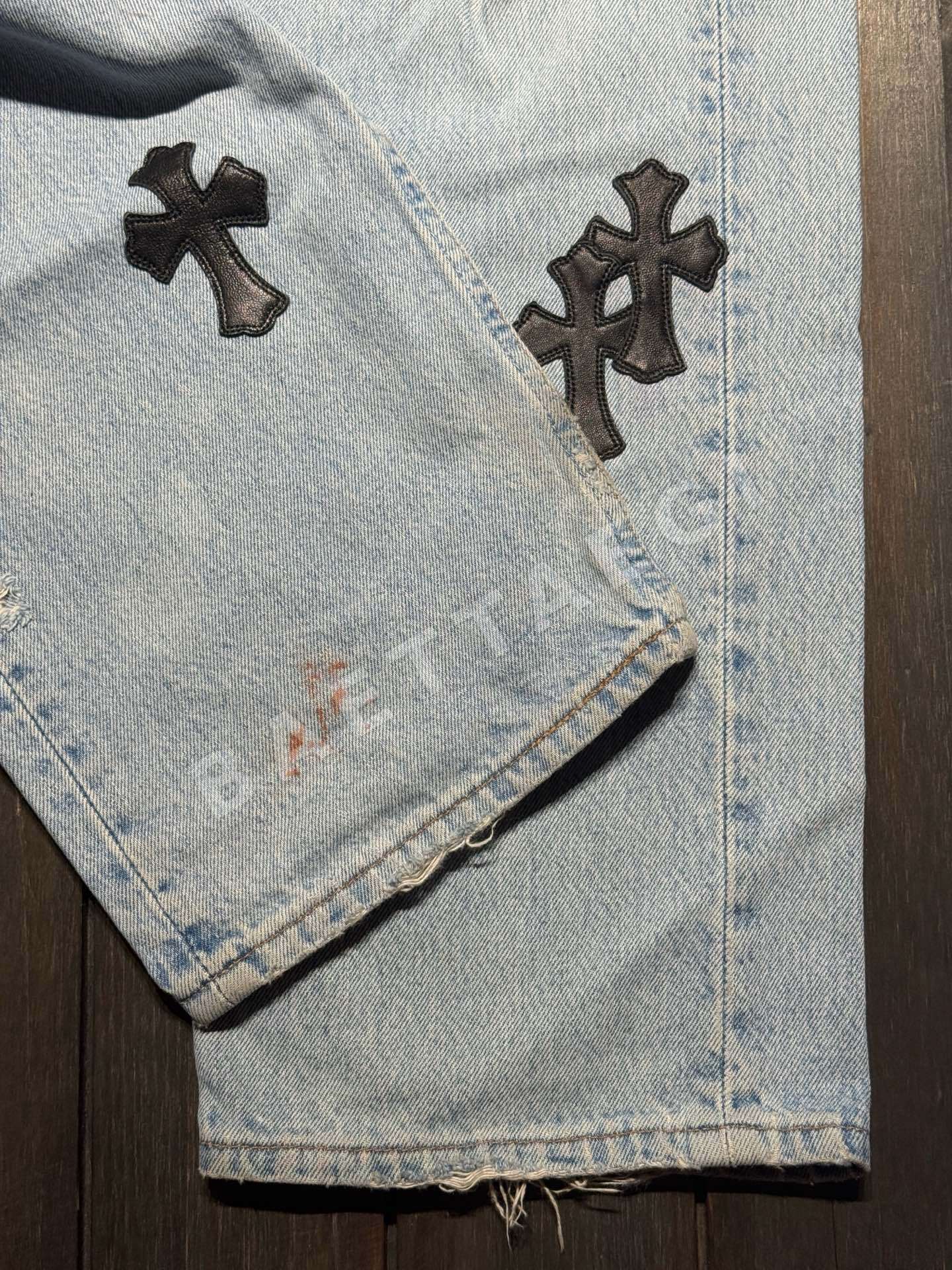크롬하츠 블랙라벨 자수 장식 남성 바지 상세 이미지 7