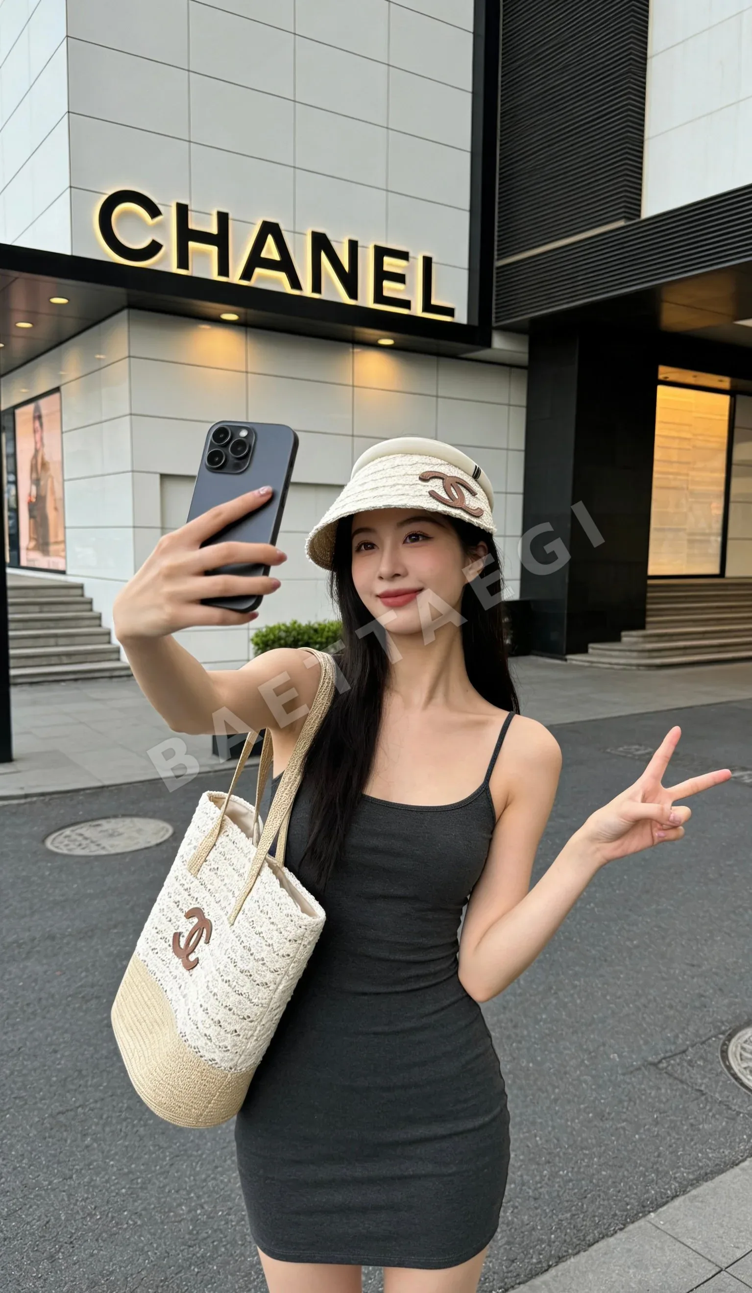 샤넬 비치 리조트 스타일 바이저 모자 상세 이미지 22