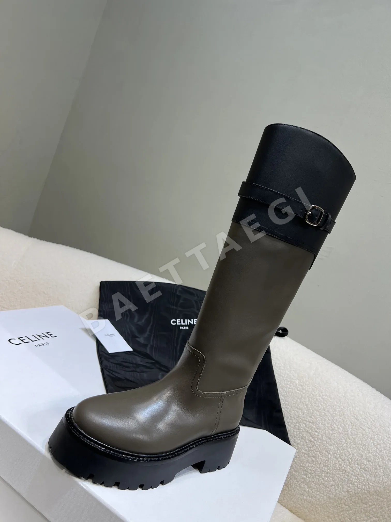 셀린느 컬러 블록 롱 라이딩 부츠 상세 이미지 4