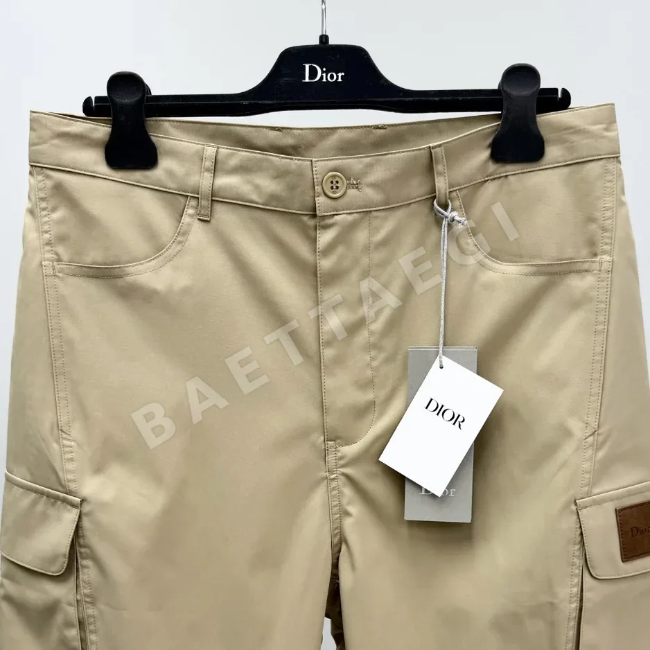 디올 남성 면 비스코스 카고 반바지 상세 이미지 3