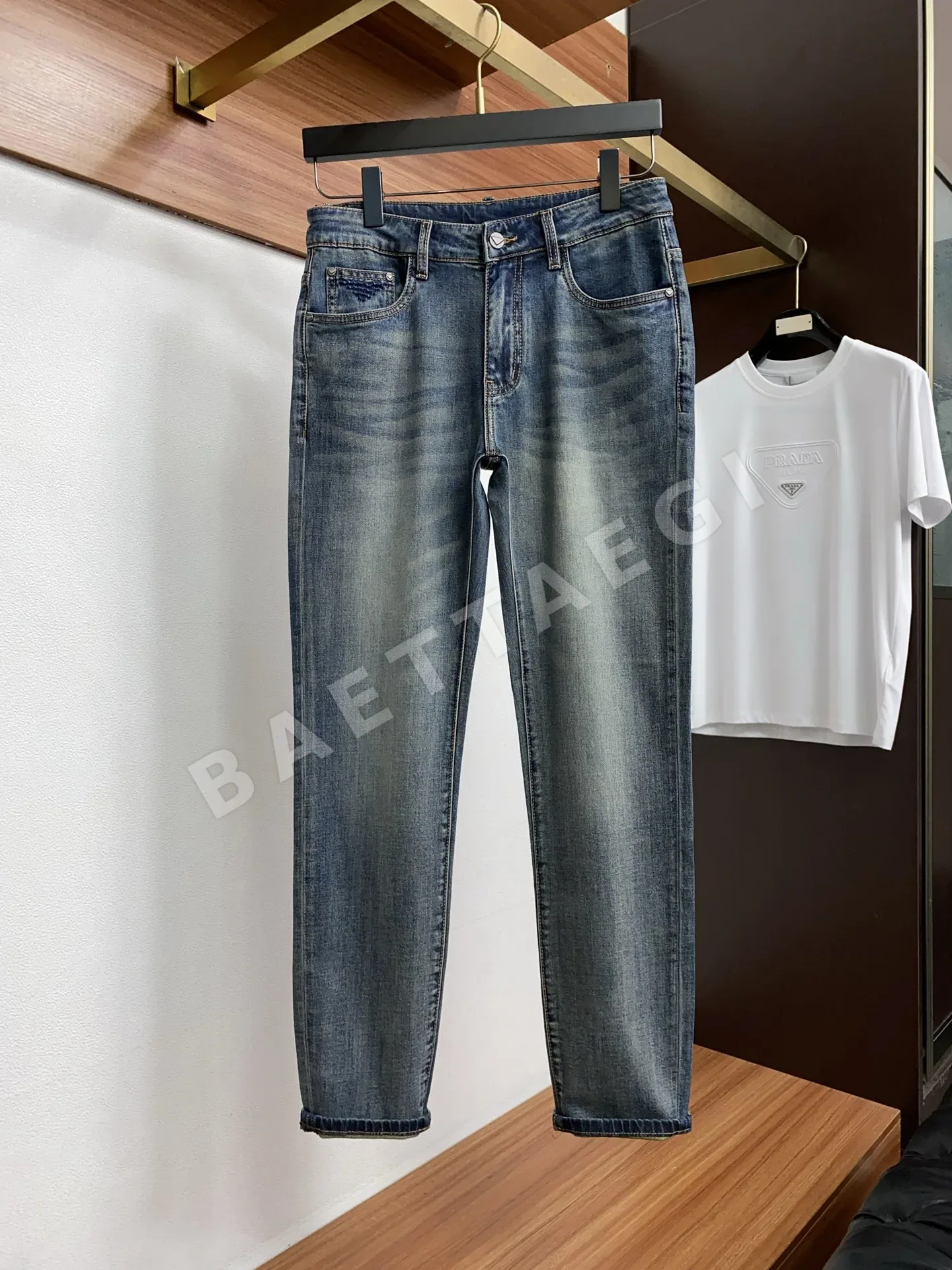 프라다 남성 데님 바지 상세 이미지 2