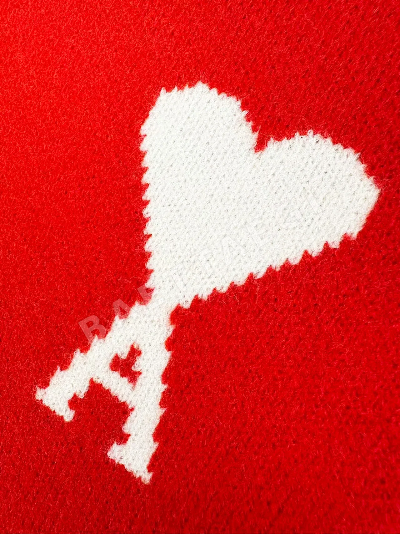 아미 하트 자카드 크루넥 메리노 울 니트 상세 이미지 5