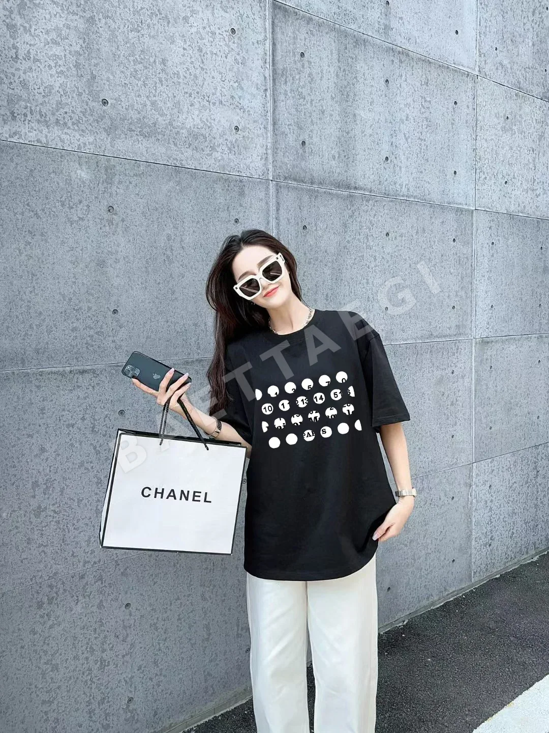 마르지엘라 프린트 로고 여성 반팔 티셔츠 상세 이미지 8