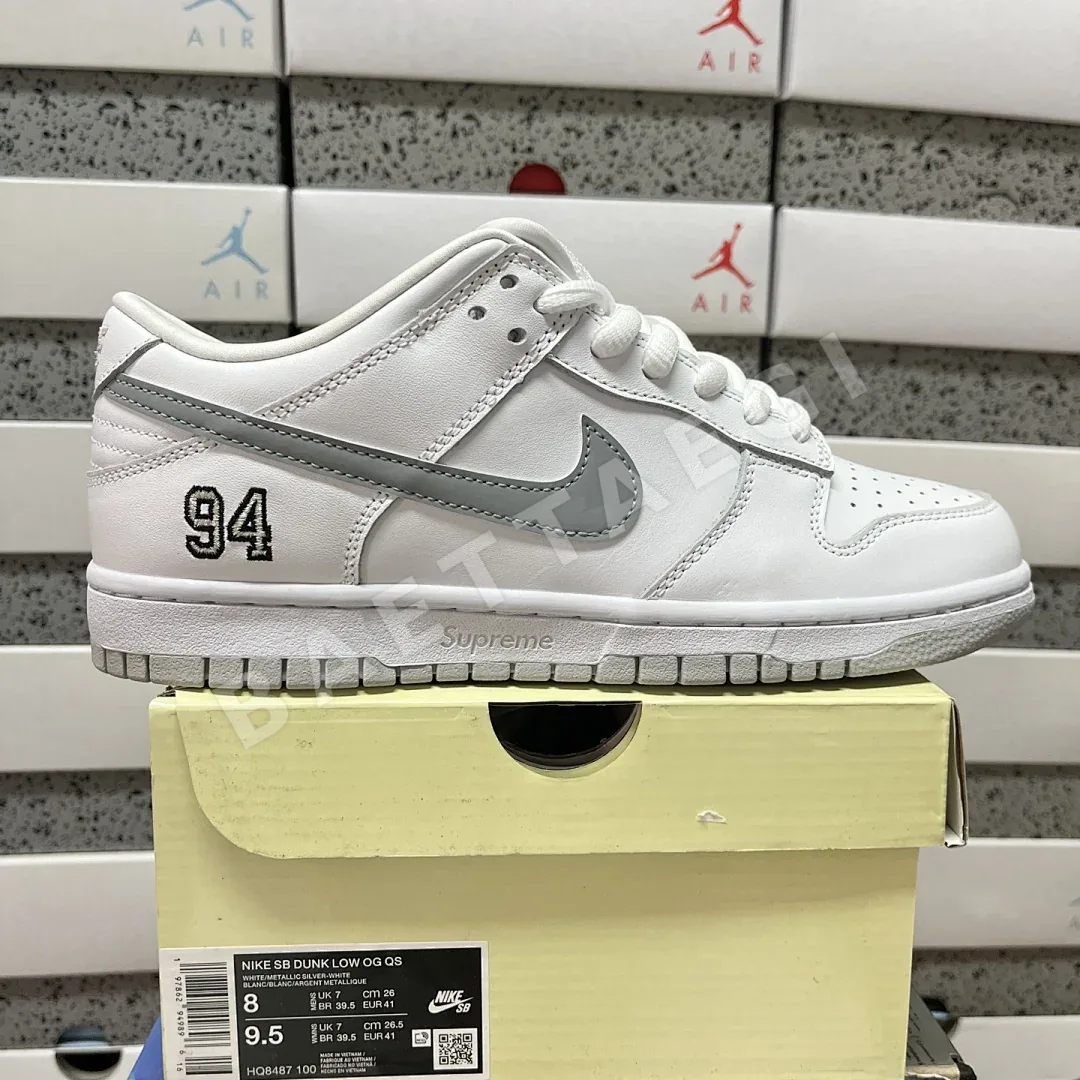 나이키 [M] SB 덩크 로우 HQ8487-100 201049 Nike SB Dunk Low Supreme 94 White Metallic