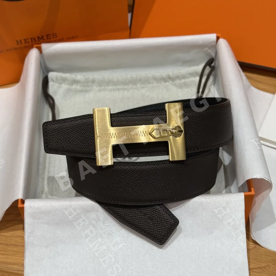 에르메스 H 모티브 양면 가죽 벨트 175388