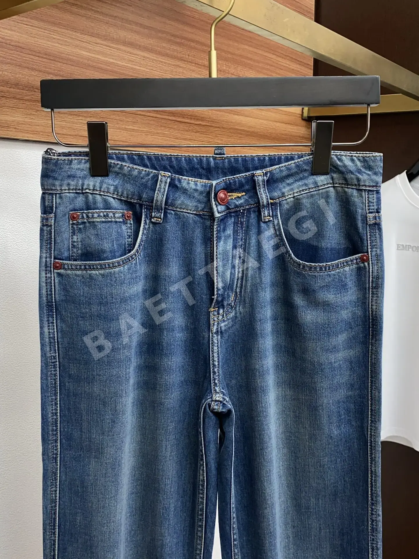 로로피아나 고탄력 워싱 데님 청바지 상세 이미지 3