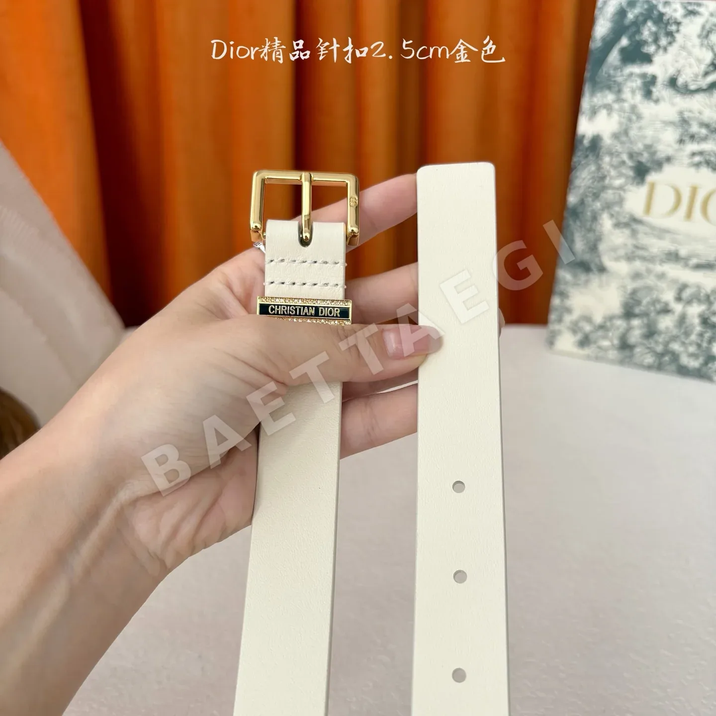 디올 CD 버클 송아지가죽 벨트 상세 이미지 4