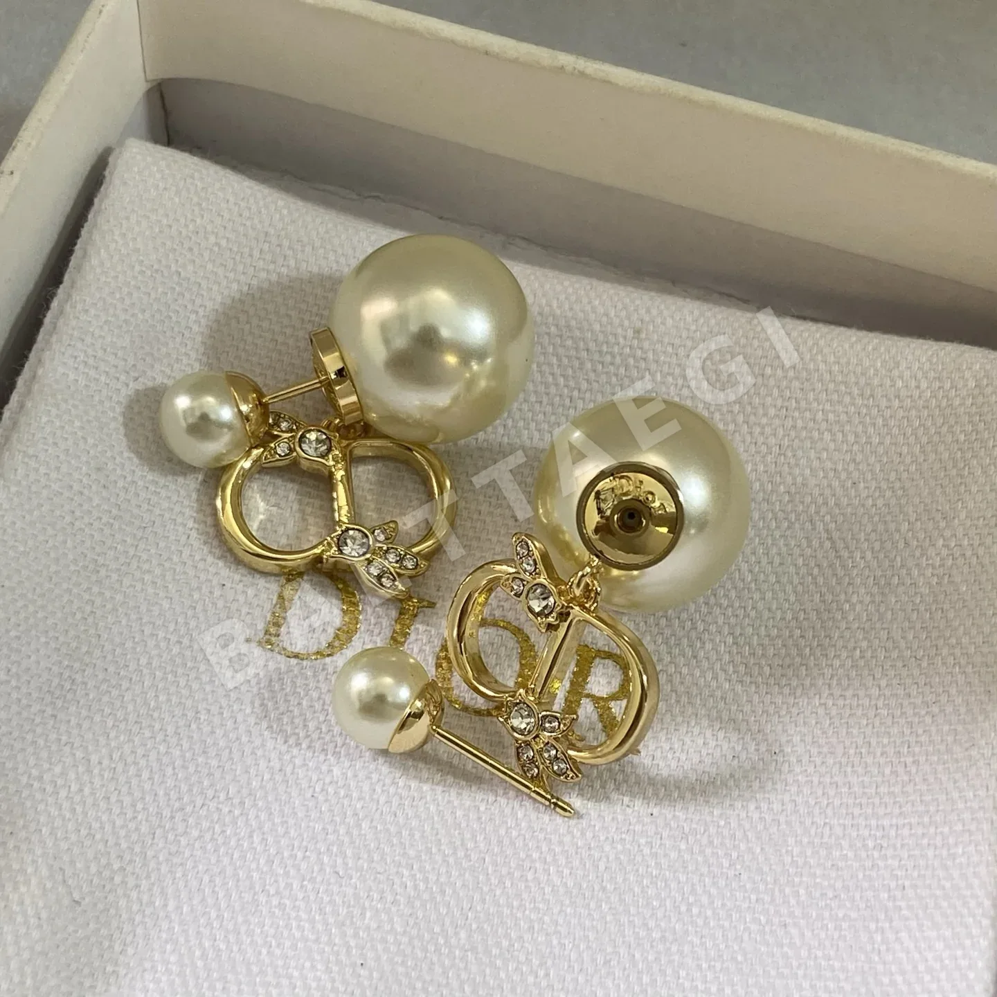 디올 마키즈 컷 라인스톤 귀걸이 상세 이미지 4