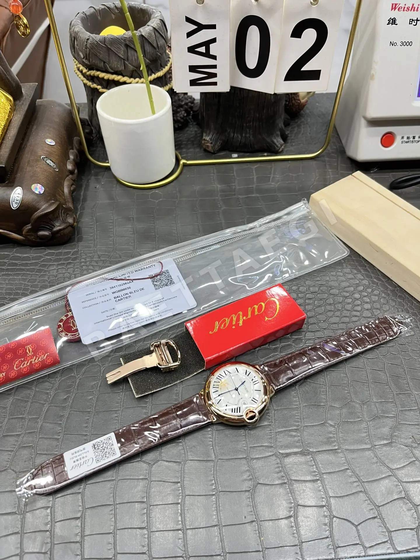 까르띠에 발롱블루 AF공장 2824 오토매틱 무브먼트 시걸 무브먼트 오토매틱 무브먼트 로즈골드 블루 가죽스트랩 레플리카 42589 Cartier 상세 이미지 9