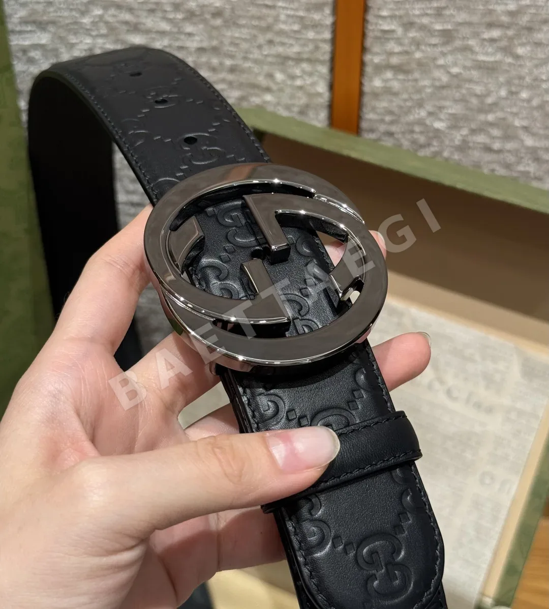 구찌 더블 G 시그니처 소가죽 벨트 상세 이미지 4
