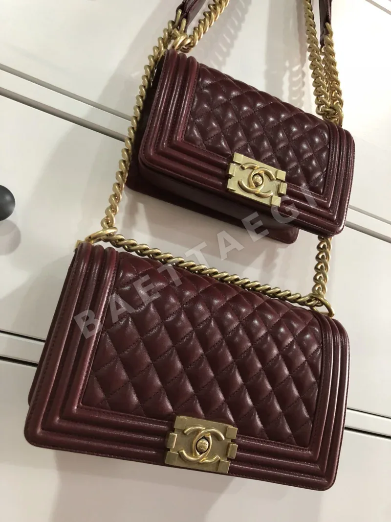 샤넬 램스킨 버건디 가방 34930