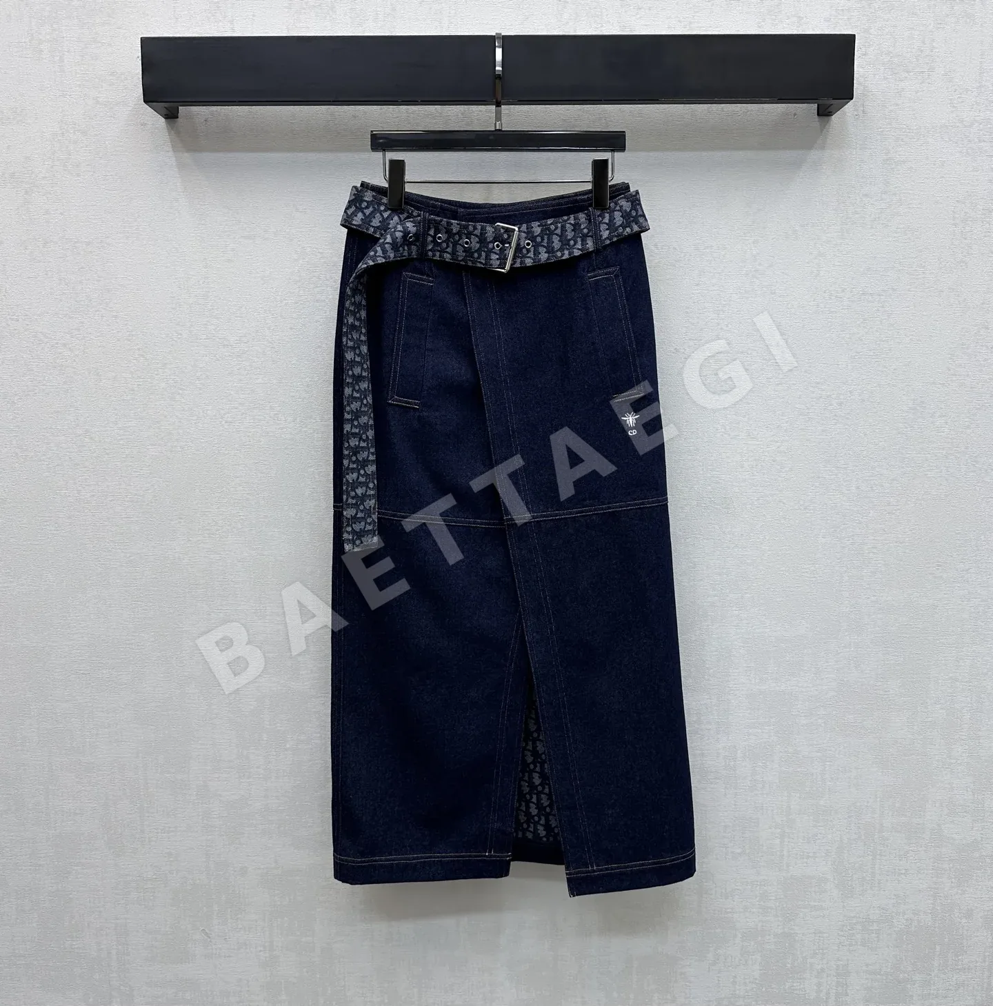 디올 자카드 벨트 데님 스커트 54225