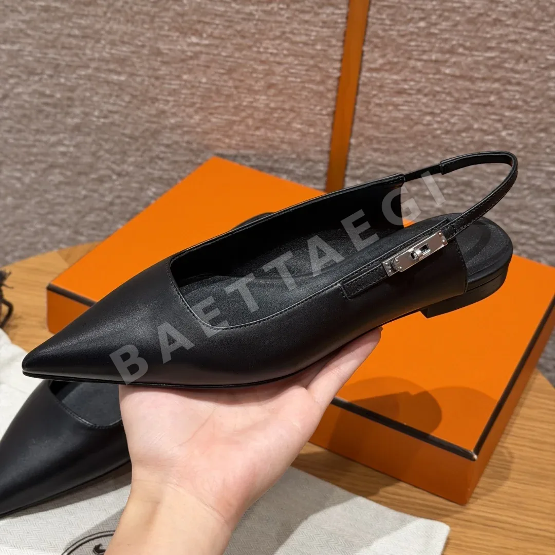 에르메스 러블리 슬링백 검정 가죽 실버 버클 상세 이미지 2