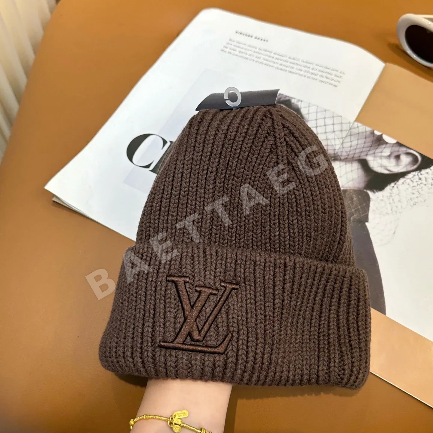 루이비통 LV 로고 자수 니트 비니 79271