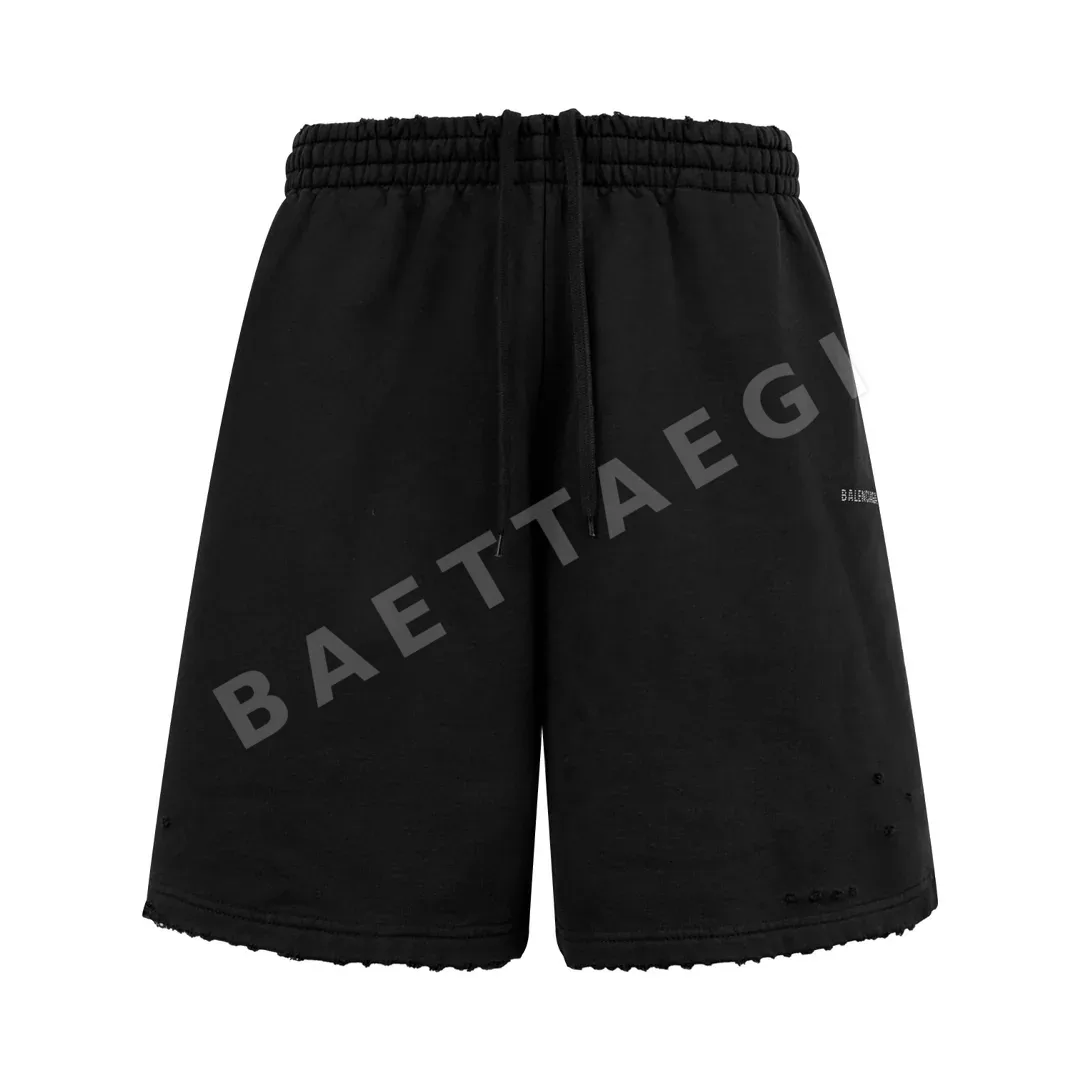 발렌시아가 라인스톤 로고 코튼 남성 반바지 5185