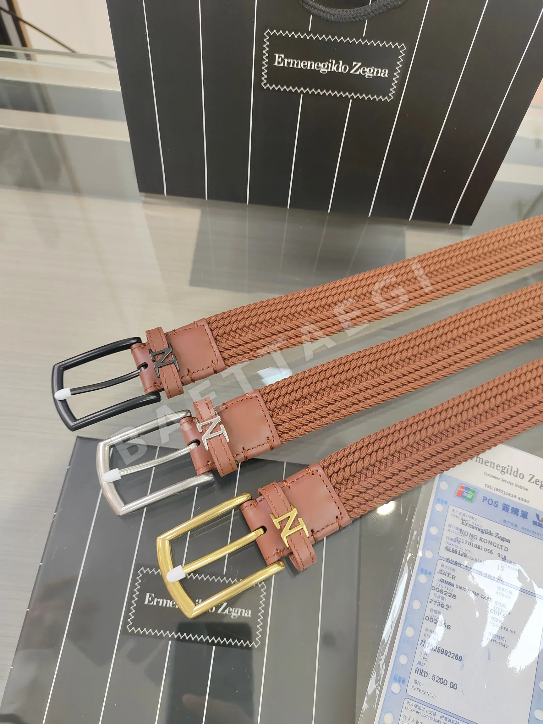 제냐 레이온 직조 가죽 벨트 상세 이미지 6