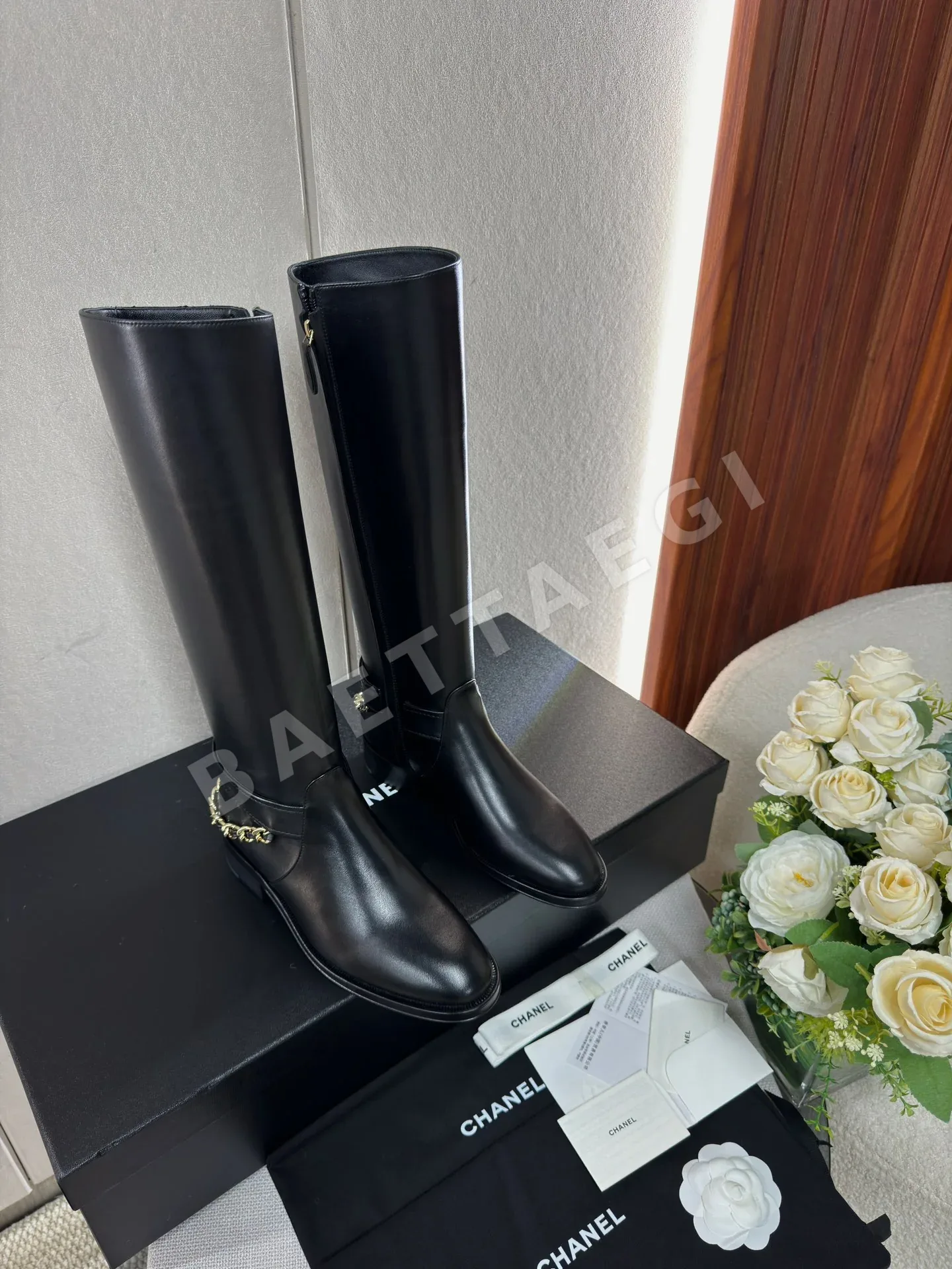 샤넬 체인 라이더 부츠 93920