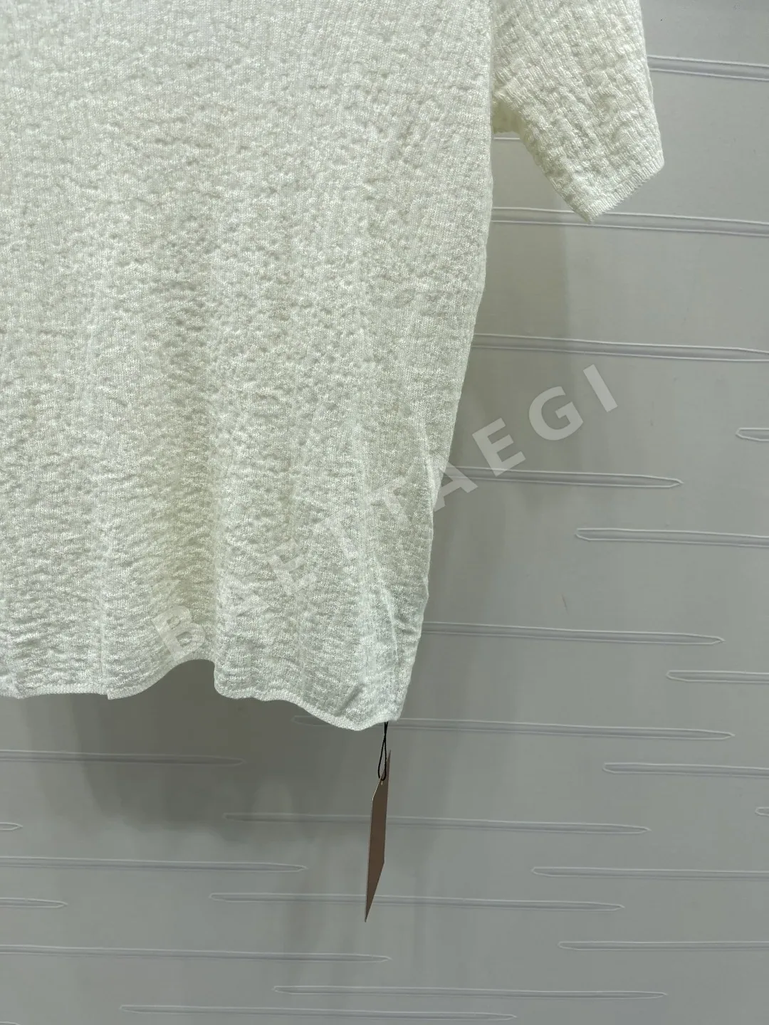 로로피아나 플리츠 하이넥 니트 반팔 탑 상세 이미지 6