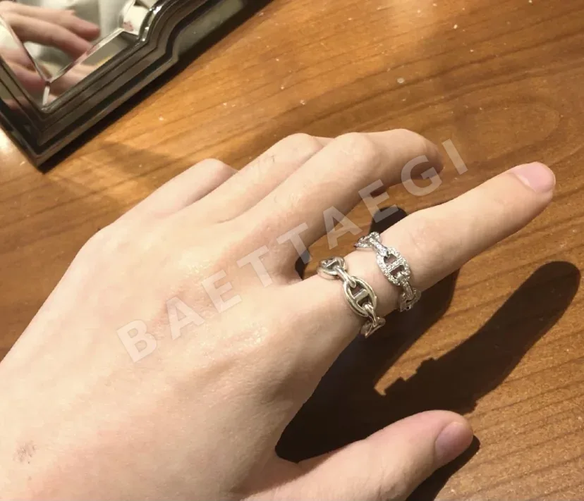 에르메스 돼지코 스털링 실버 반지 상세 이미지 2