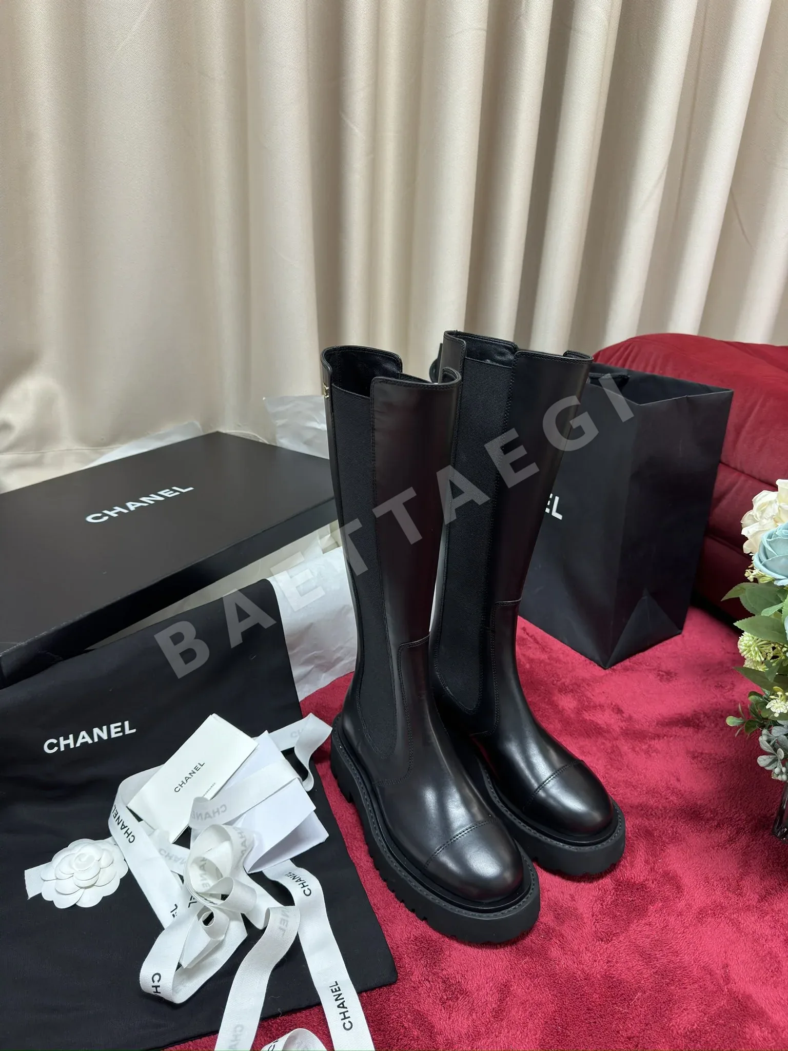 샤넬 24B 두꺼운 밑창 라이딩 부츠 93831