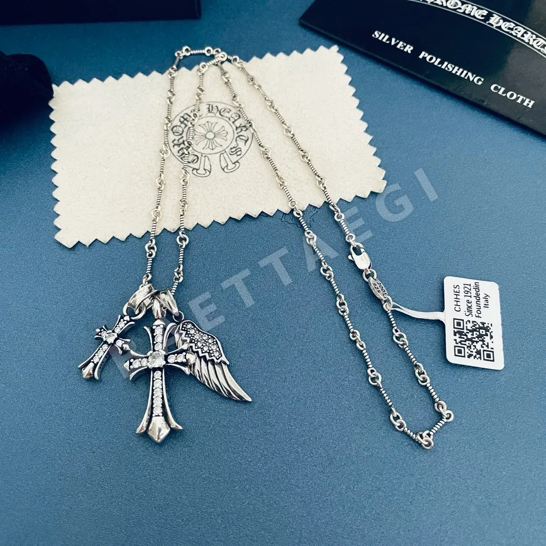 크롬하츠 더블 크로스 펜던트 장식 목걸이 상세 이미지 6
