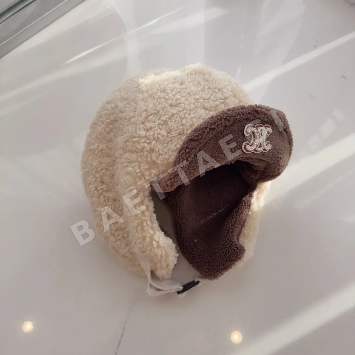 셀린느 컬러 블록 램울 이어머프 모자 상세 이미지 4