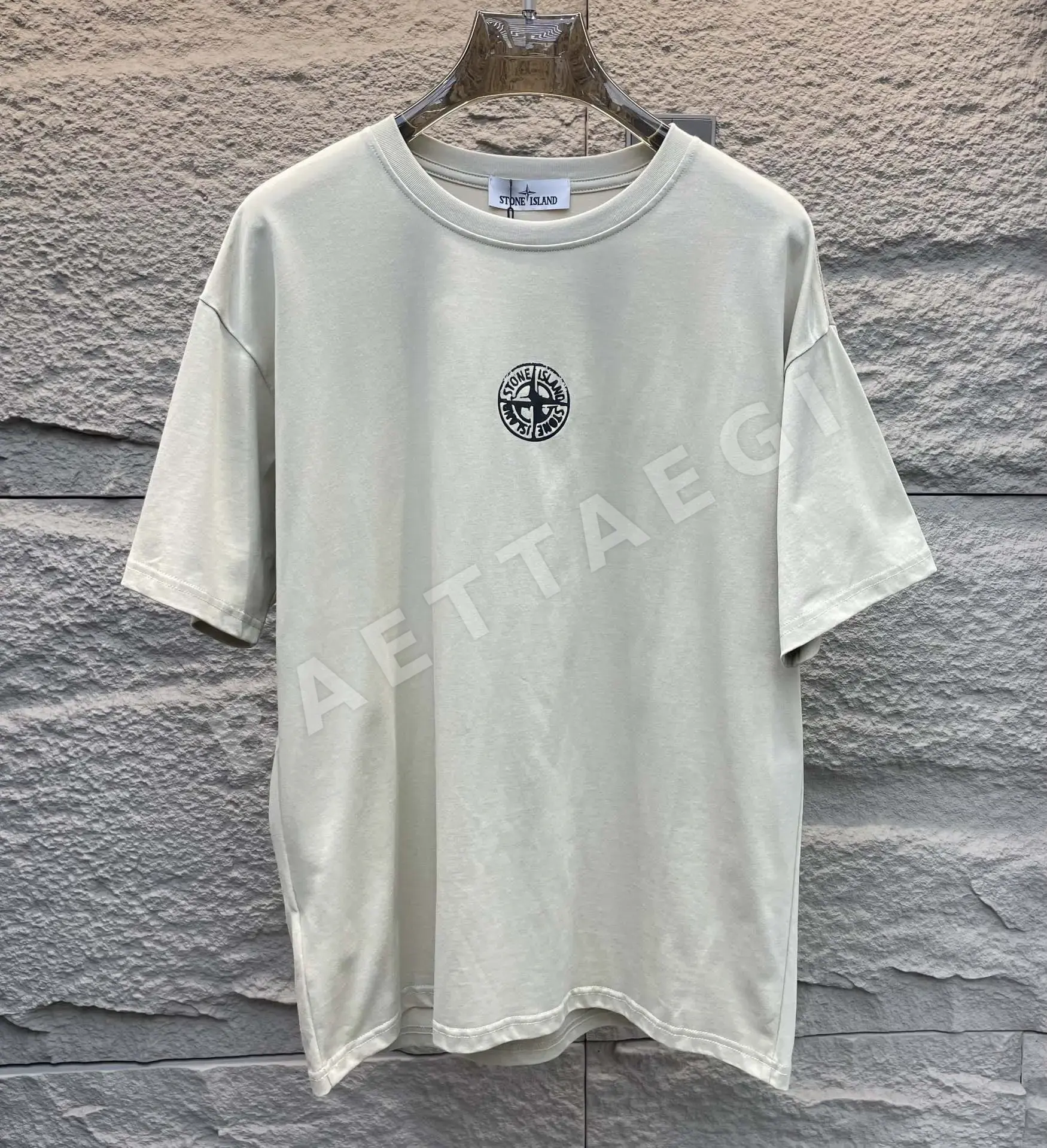 스톤아일랜드 컴퍼스 프린트 크루넥 반팔 티셔츠 47780