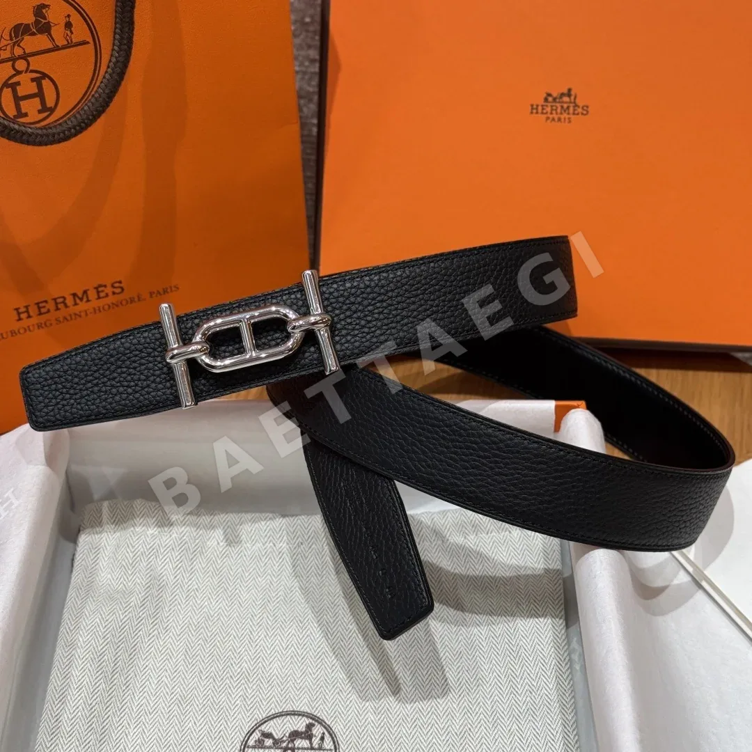 에르메스 팔라듐 도금 H 버클 리버서블 가죽 벨트 상세 이미지 2