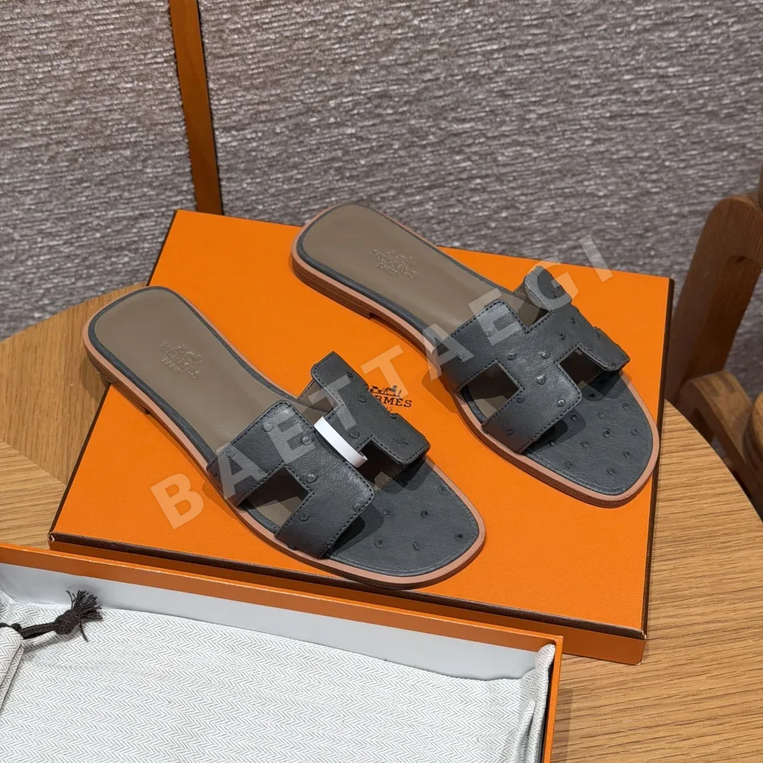 에르메스 오란 타조 가죽 샌들 상세 이미지 3