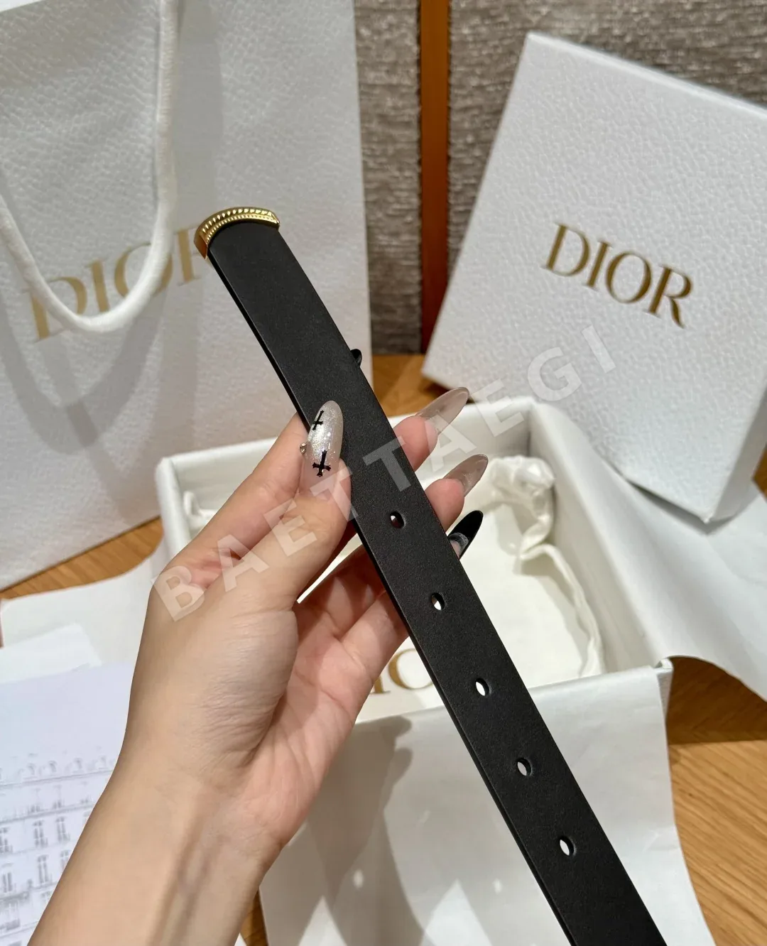 디올 JD280 메다이용 소가죽 벨트 상세 이미지 6