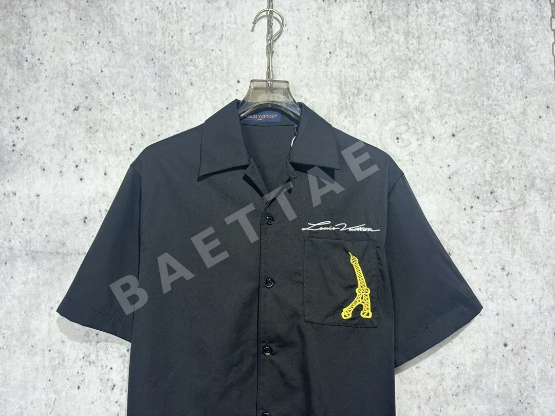 루이비통 자수 레터 패턴 반팔 셔츠 상세 이미지 2