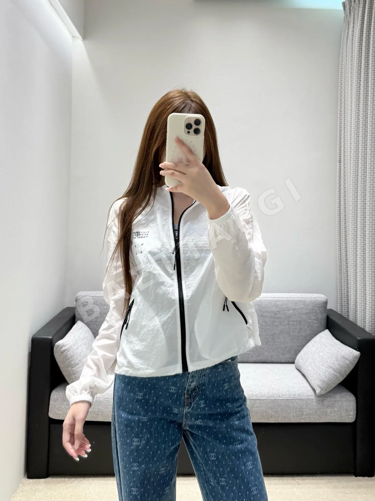 마르지엘라 크롭 후디 자켓 여성용 상세 이미지 3