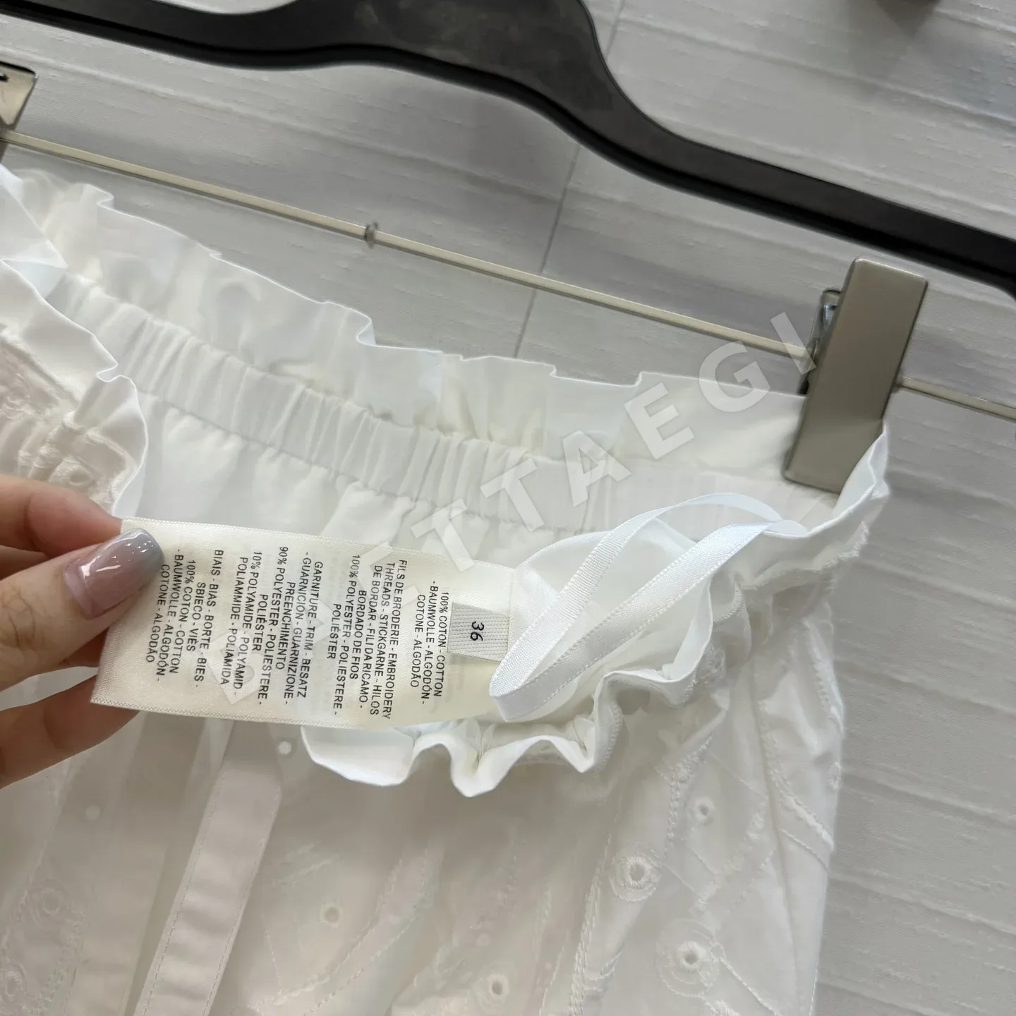 에르메스 시스루 자수 레이스 스커트 상세 이미지 5
