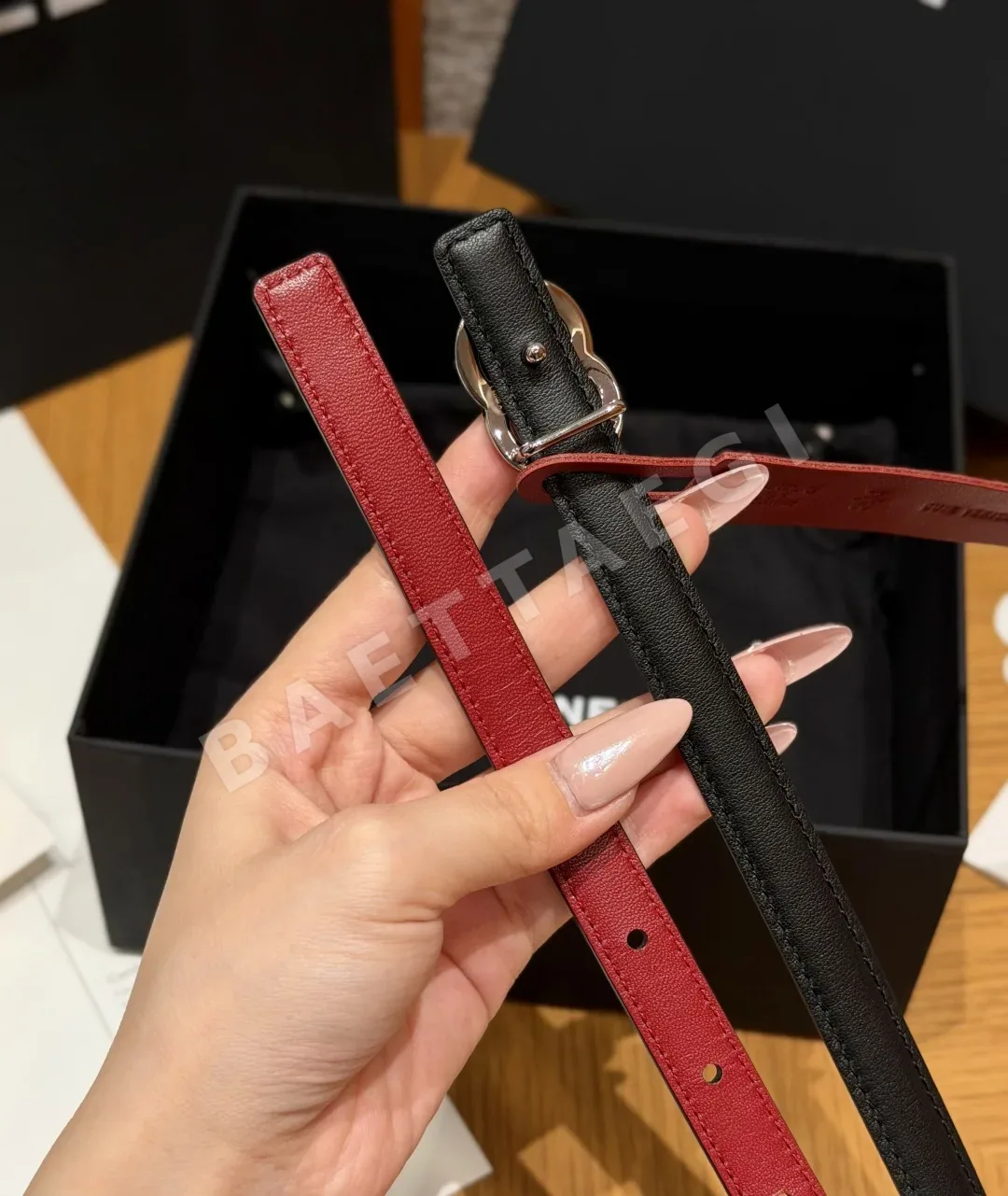 샤넬 더블 C 로고 가죽 리버서블 벨트 상세 이미지 9